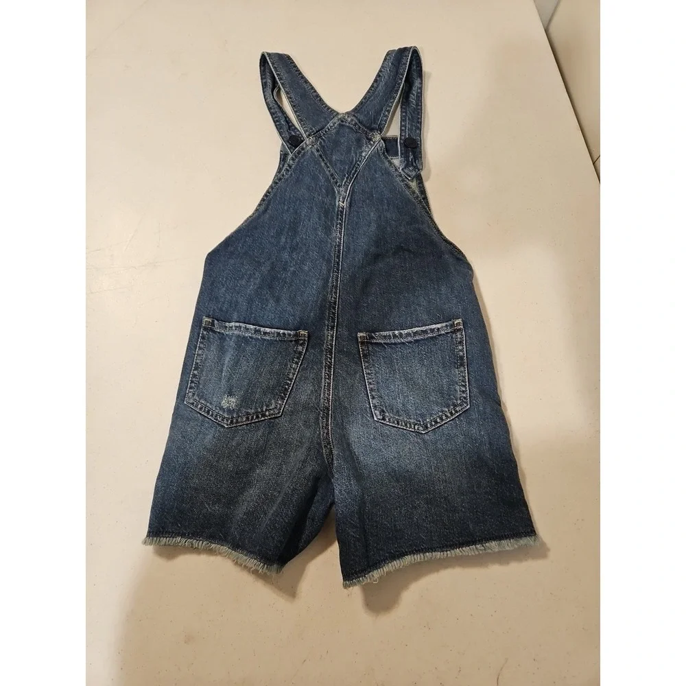 Gap Overall Shorts Girls Medium‎ 6-8Distressed Denim Jeans Shorts (A1290